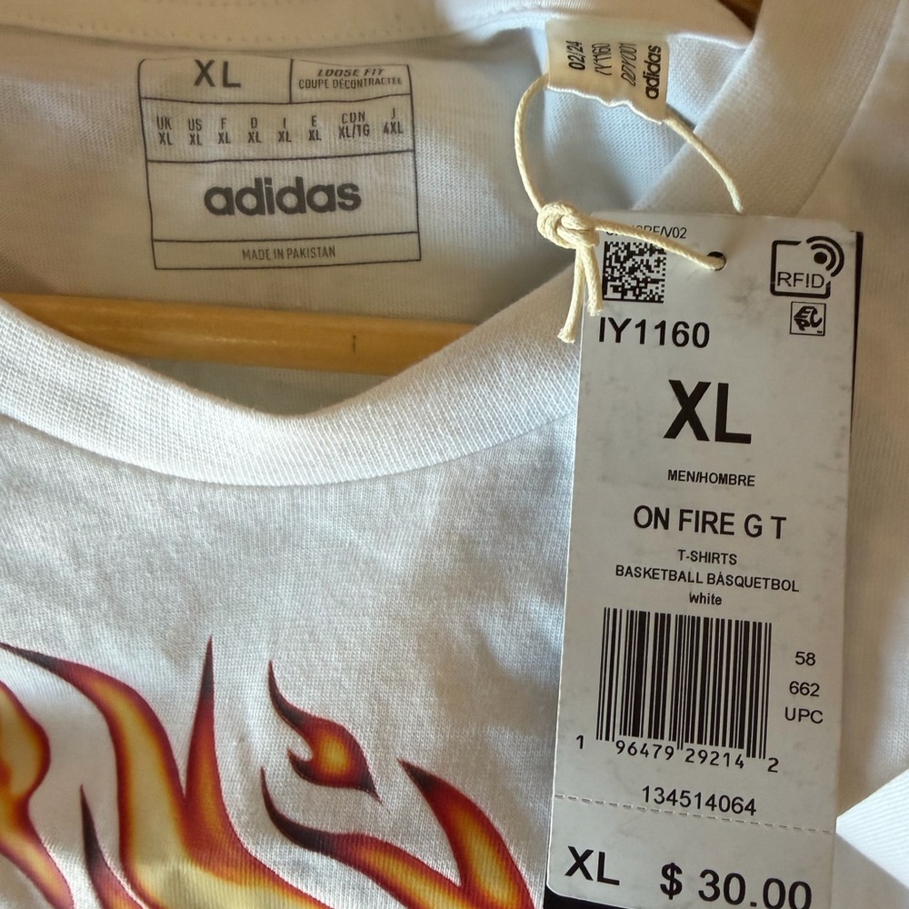 adidas White Tee with Colorful Graphic - Picture 2 of 3